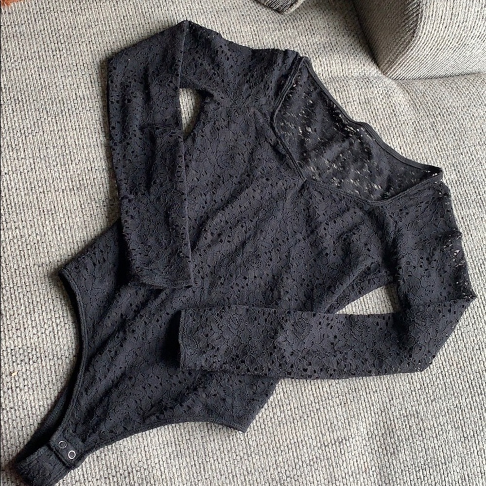 Hollister XS Black Lace Bodysuit